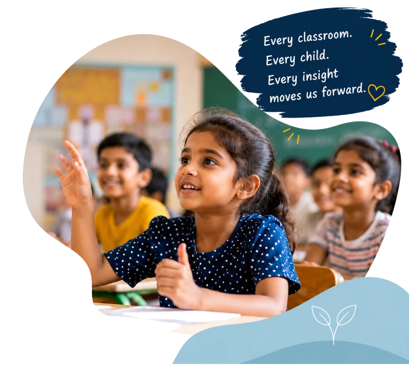 Young student raising hand in classroom